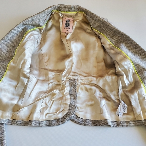 7492 * Juicy Couture Mica Metallic Blazer Jacket Silver Size S - Picture 9 of 14